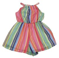 Barevný pruhovaný šifonový kraťasový overal candy couture 