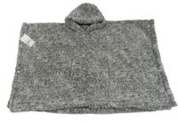 Nové- Šedé huňaté pončo s kapucí M&S