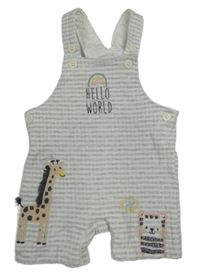 Šedo-bílé pruhované laclové kraťasy se žirafou F&F