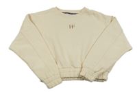 Béžová crop mikina s písmenem Holyfield