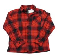 Nové - ČErveno-černá kostkovaná flanelová košile Primark