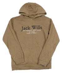 Béžová mikina s logem a kapucí Jack Wills