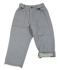 Šedé lehce zateplené kalhoty