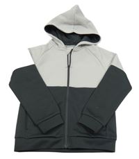 Světlebéžovo-antracitová sportovní propínací mikina s kapucí H&M