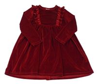 Červené sametové šaty s kanýrem F&F