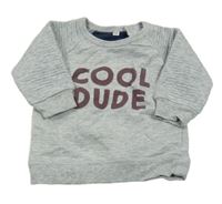 Světlešedá mikina s nápisem