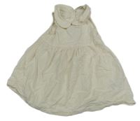 Smetanové pruhované krepové šaty H&M