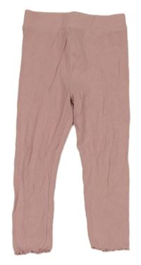 Světlerůžové žebrované legíny Primark
