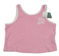 Nové - Růžovo-bílý froté crop top Primark 