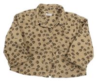 Béžová riflová leopardí košilová bunda Next
