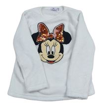 Bílá chlupatá pyžamová mikina s Minnie zn. Disney