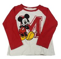 Červeno-bílé triko s Mickeym H&M
