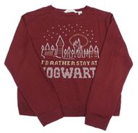 Vínový crop svetr s obrázkem- Harry Potter zn. H&M