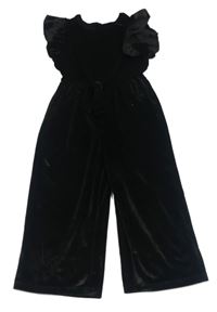 Černý sametový třpytivý culottes overal St. Bernard