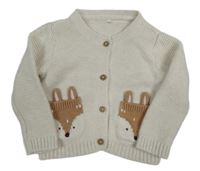 Světlebéžový propínací svetr se zvířaty George