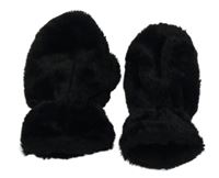 Černé kožešinovíé palcové rukavice H&M