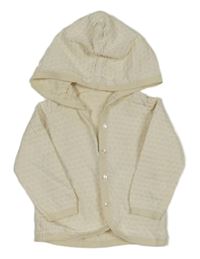 Béžový vzorovaný propínací svetr s kapucí H&M