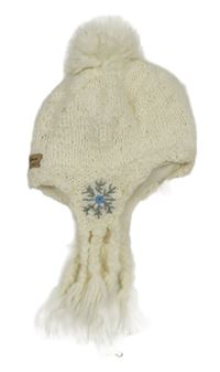 Smetanová čepice s vločkou 