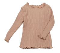 Růžové žebrované triko Shein