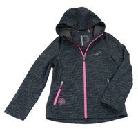 Černá žíhaná softshellová bunda s kapucí C&A