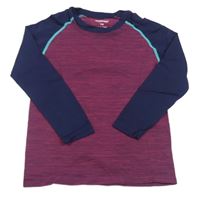 Vínovo-tmavomodré melírované spodní triko POCOPIANO