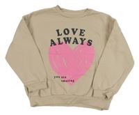 Béžová mikina s nápisem a srdcem George