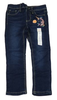 Nové - Tmavomodré rifle s jednorožcem 