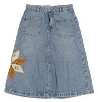 Světlemodrá riflová sukně s hvězdou Zara