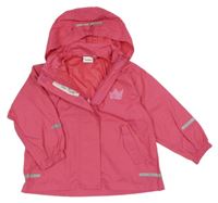 Růžová šusťáková nepromokavá bunda s korunkou a kapucí Impidimpi