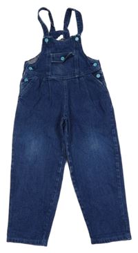 Tmavomodré laclové rifle s kapsami 