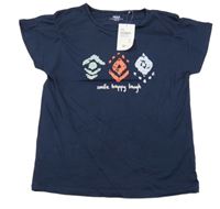 Nové - Tmavomodré tričko s potiskem Yigga