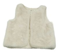 Smetanová kožešinová podšitá vesta H&M