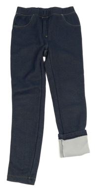 Tmavomodré zateplené tregíny riflového vzhledu