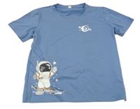 Modrošedé tričko s kosmonautem 