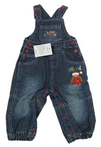 Nové - Tmavomodré laclové rifle s ptáčkem Dunnes