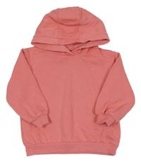 Růžová mikina se srdíčkem a kapucí C&A