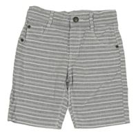 Šedo-bílé pruhované plátěné kraťasy Topolino