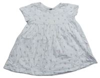 Bílé kytičkované bavlněné šaty H&M