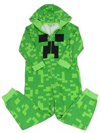 Zelená vzorovaná tepláková kombinéza Minecraft s kapucí Primark