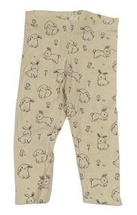 Béžové legíny s králíčky H&M