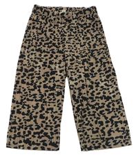 Béžovo-černé vzorované plisované culottes kalhoty River Island