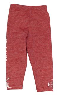 Červené sportovní capri legíny s logem Calvin Klein