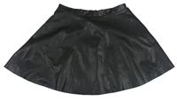 Černá koženková kolová sukně H&M