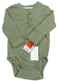 Khaki žebrované body George 