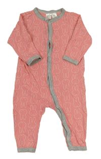 Růžovo-šedý overal se zajíčky H&M