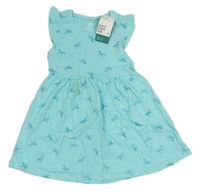 Světlemodré bavlněné šaty s jednorožci H&M