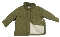 Khaki šusťáková prošívaná zateplená bunda F&F