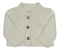 Smetanová vzorovaná propínací mikina 