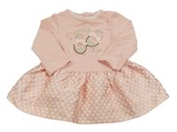 Světlerůžové puntíkované šaty s baletními piškoty Mayoral 