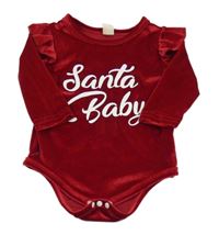 Červené sametové vánoční body s nápisem 